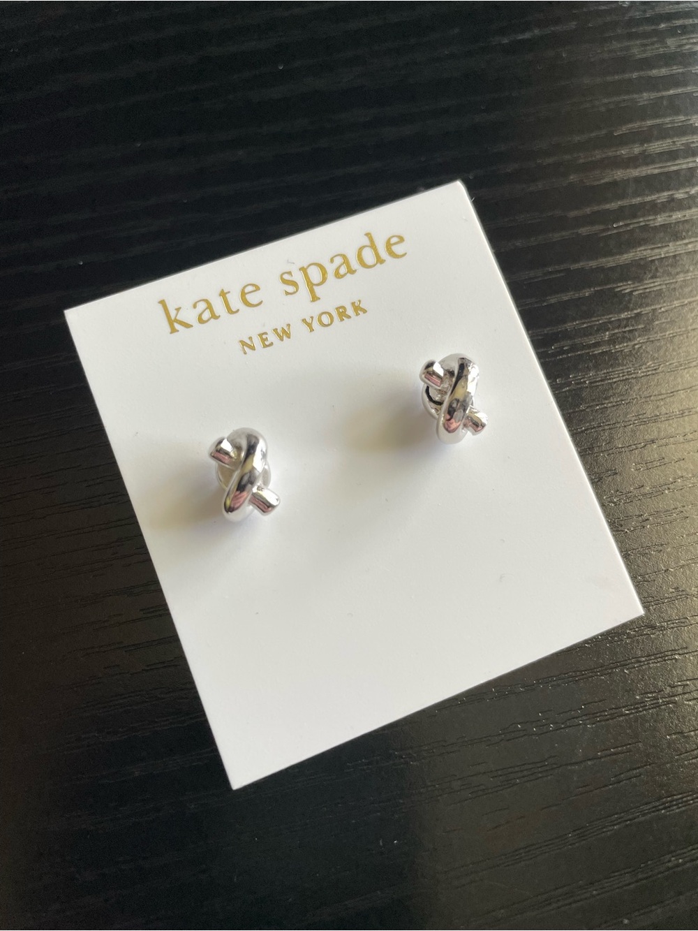 Kate Spade Silver Sailor’s Knot Studs 14K Gold Fill - Picture 2 of 3